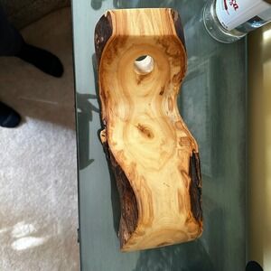 Rustic Live Edge Wood Wine Bottle Holder Unique Home Decor Accent